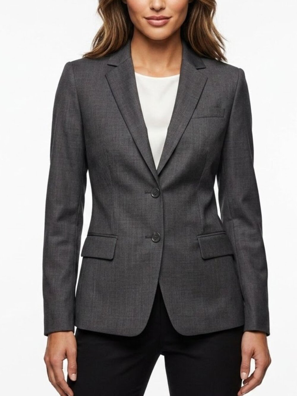 Brooks Brothers Dark Academia Wool Stellita Blazer Grey Size 14